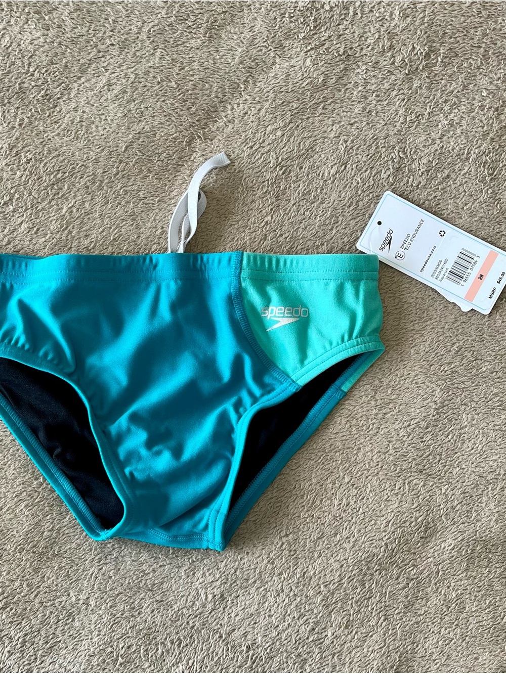 Speedo Teal Swim briefs, size 28, Performance Fit, new
